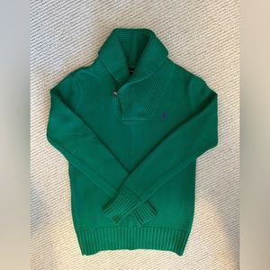 Ralph Lauren Sport Kelly green Shawl collar sweater.  NWOT